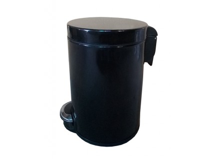 Корзина для мусора с педалью Lux чёрная эмаль 